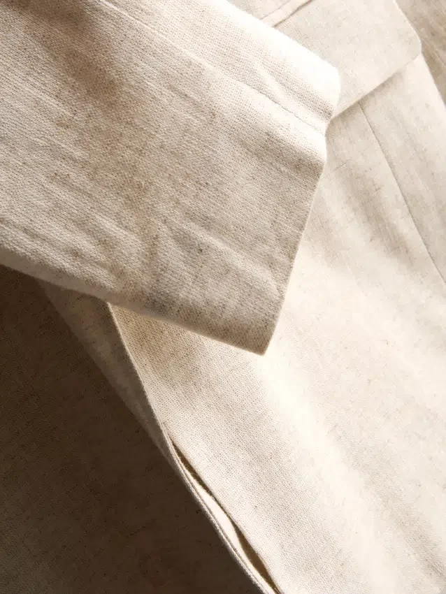 Linen-blend single-breasted blazer