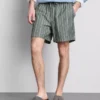Linen blend striped shorts
