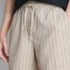 Linen blend striped shorts