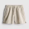 Linen blend striped shorts