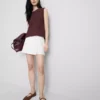 Linen blend tie side mini skort