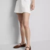 Linen blend tie side mini skort