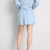Linen blend tie side mini skort