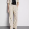 Linen-blend wide-leg pants