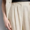 Linen-blend wide-leg pants