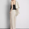 Linen-blend wide-leg pants