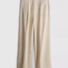 Linen-blend wide-leg pants