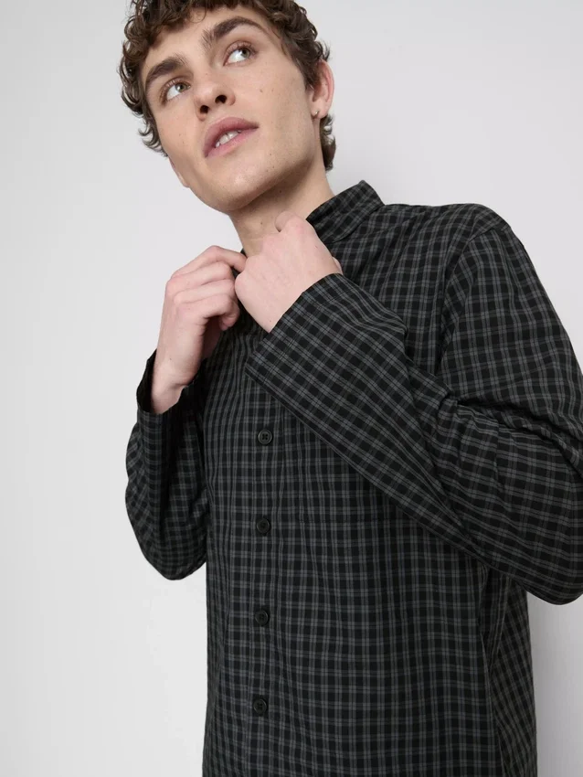 Long plaid poplin pajamas
