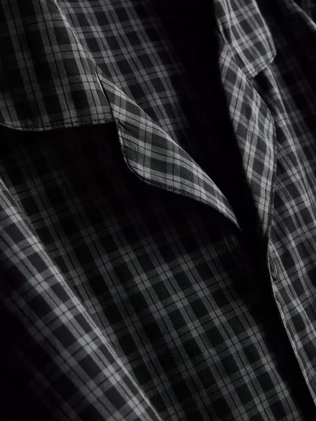 Long plaid poplin pajamas