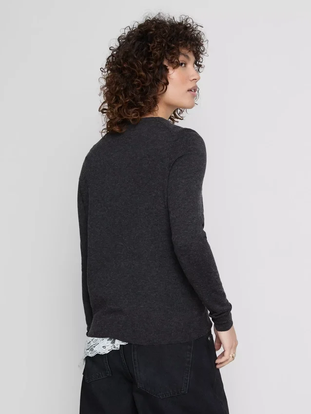 Long sleeve crew neck cardigan