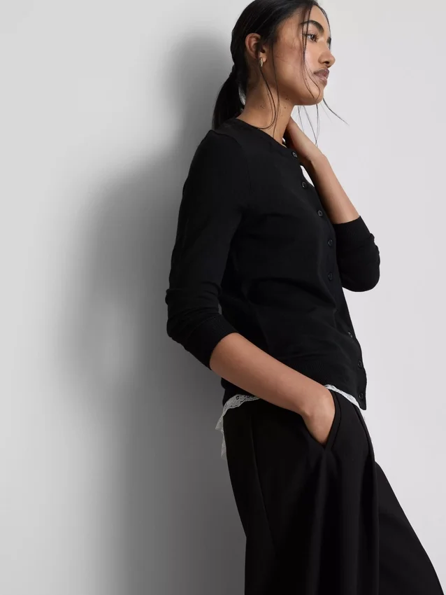 Long sleeve crew neck cardigan