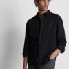 Long sleeve linen blend shirt