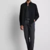 Long sleeve linen blend shirt