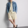 Long sleeve linen blend shirt