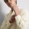 Long sleeve linen blend shirt