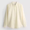 Long sleeve linen blend shirt