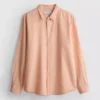 Long sleeve linen blend shirt