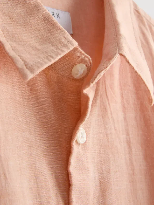 Long sleeve linen blend shirt