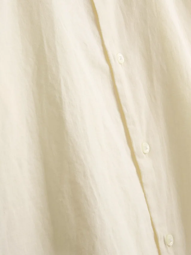 Long sleeve linen blend shirt