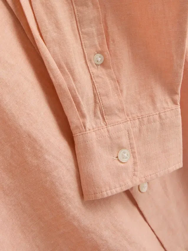 Long sleeve linen blend shirt