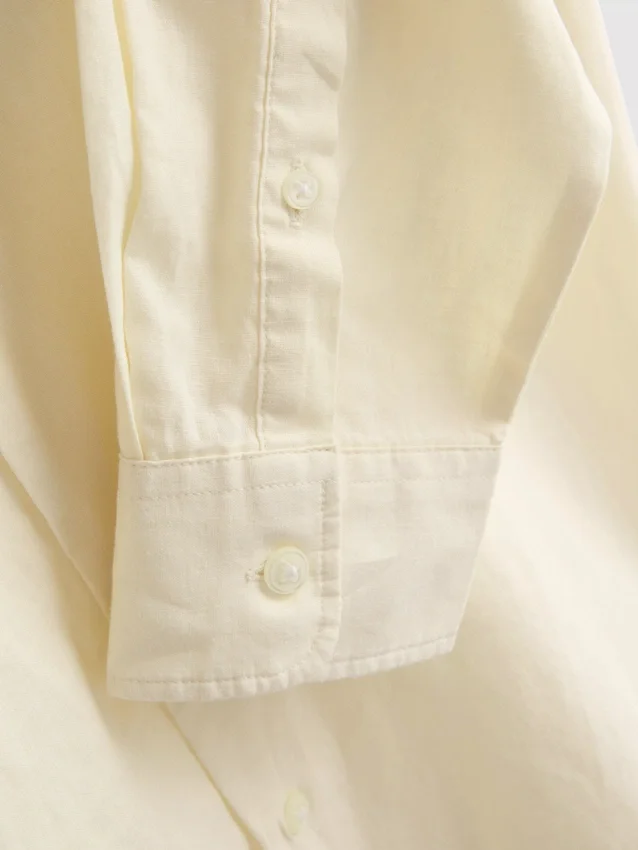 Long sleeve linen blend shirt