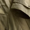 Longline cinched hooded raincoat
