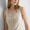 Longline linen blend waistcoat