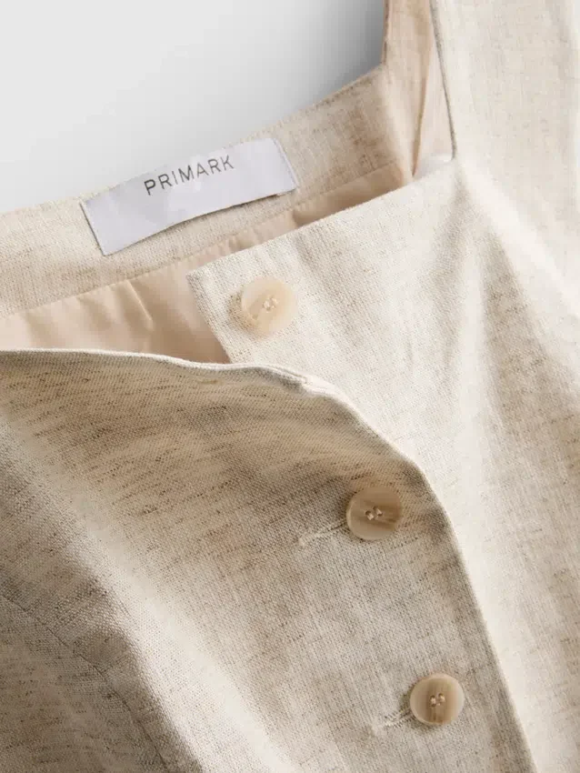 Longline linen blend waistcoat