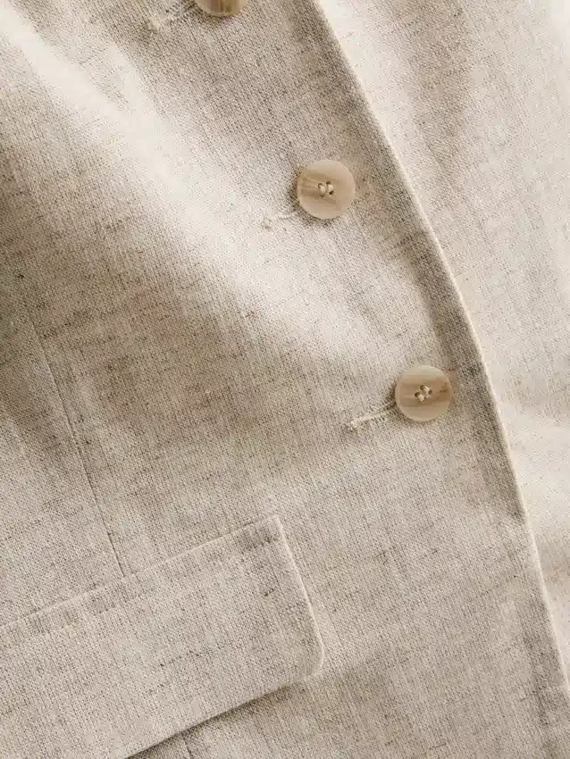 Longline linen blend waistcoat