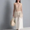 Longline sheer lace cami top