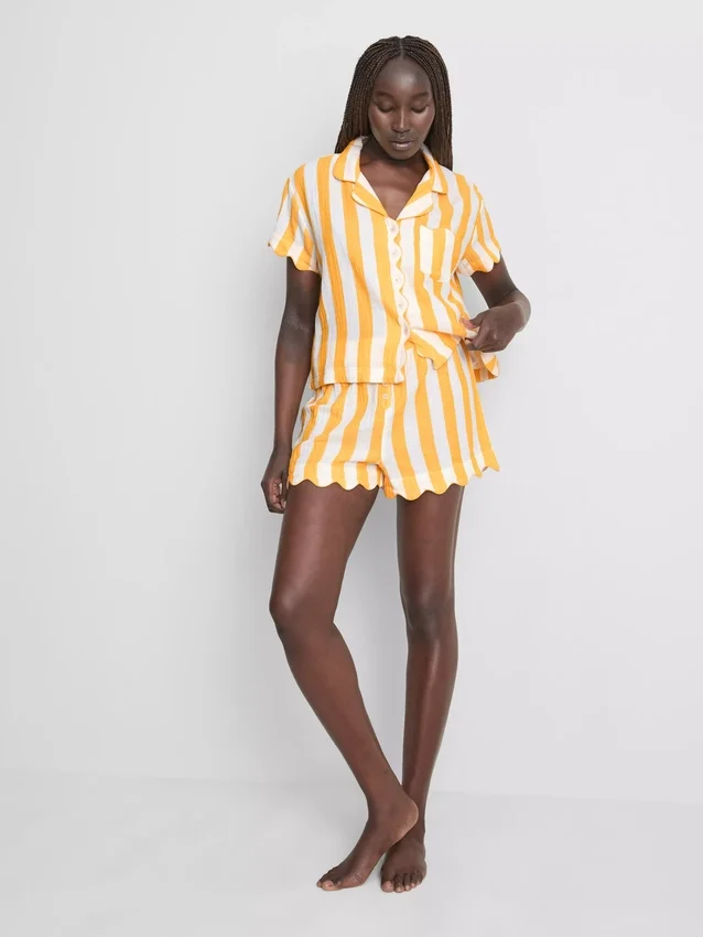 Love to lounge cotton ruffle pajama shirt