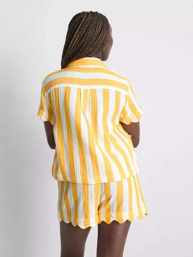 Love to lounge cotton ruffle pajama shirt