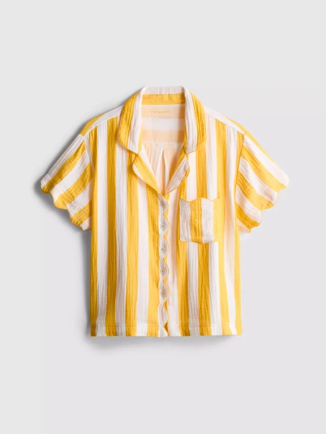 Love to lounge cotton ruffle pajama shirt