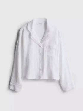 Love to lounge cotton woven pajama shirt