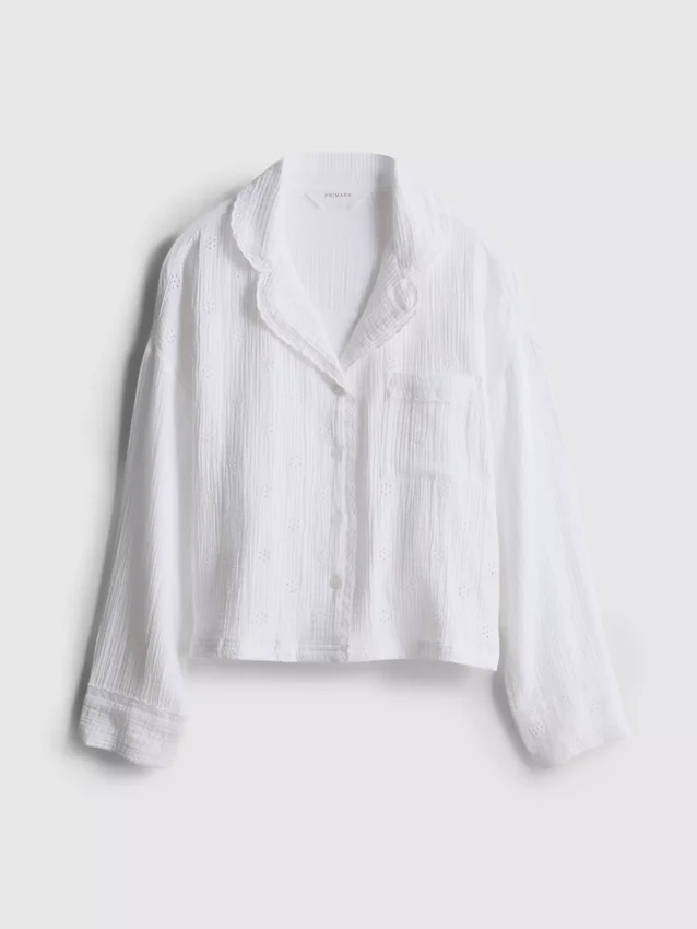 Love to lounge cotton woven pajama shirt