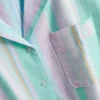 Love to lounge cropped pastel striped pajama shirt
