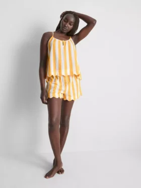 Love to lounge striped ruffle pajama cami
