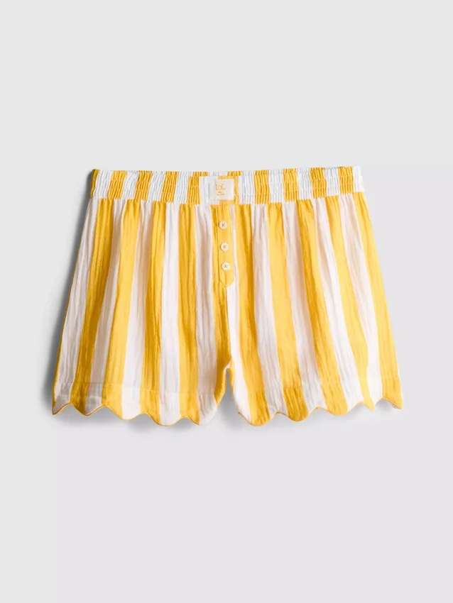 Love to lounge striped ruffle pajama shorts