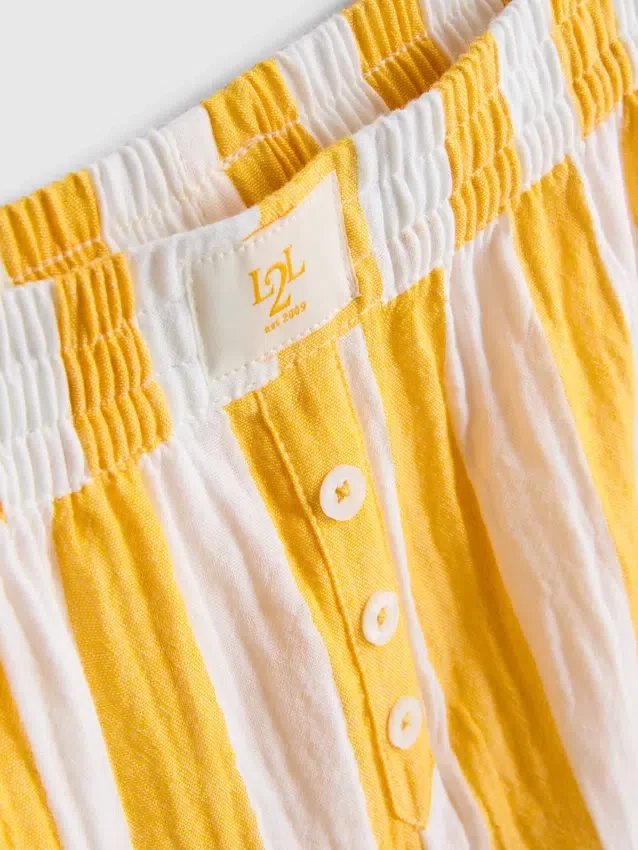 Love to lounge striped ruffle pajama shorts