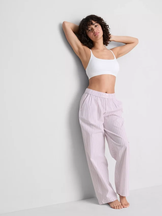 Love to lounge striped straight leg pajama bottoms