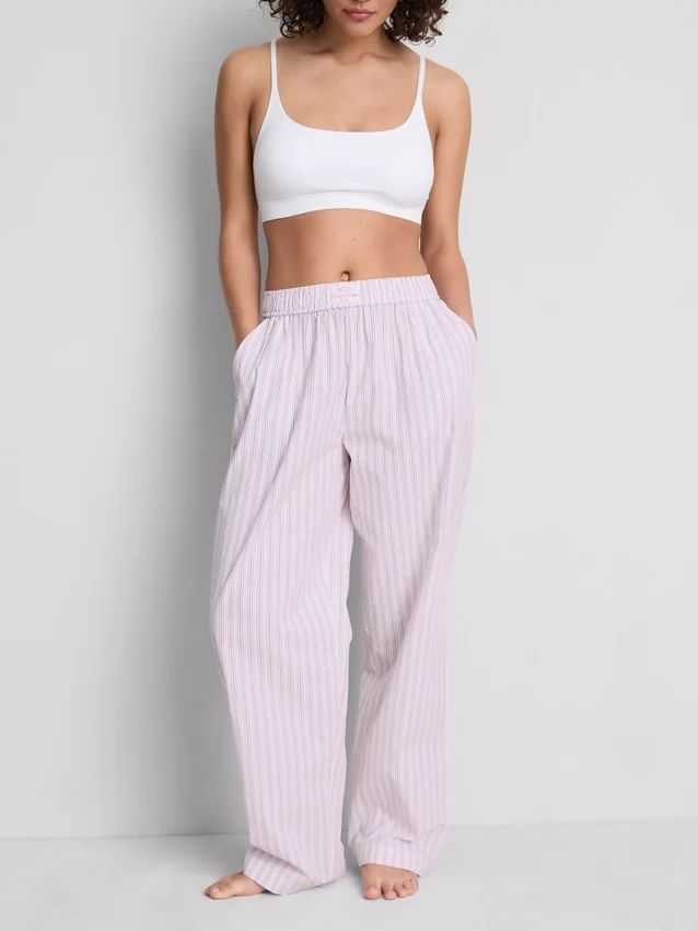Love to lounge striped straight leg pajama bottoms