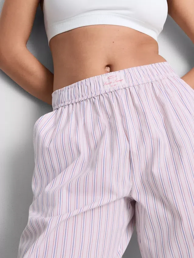 Love to lounge striped straight leg pajama bottoms