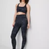 Marble print racerback active crop top