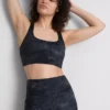 Marble print racerback active crop top