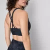 Marble print racerback active crop top