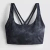 Marble print racerback active crop top