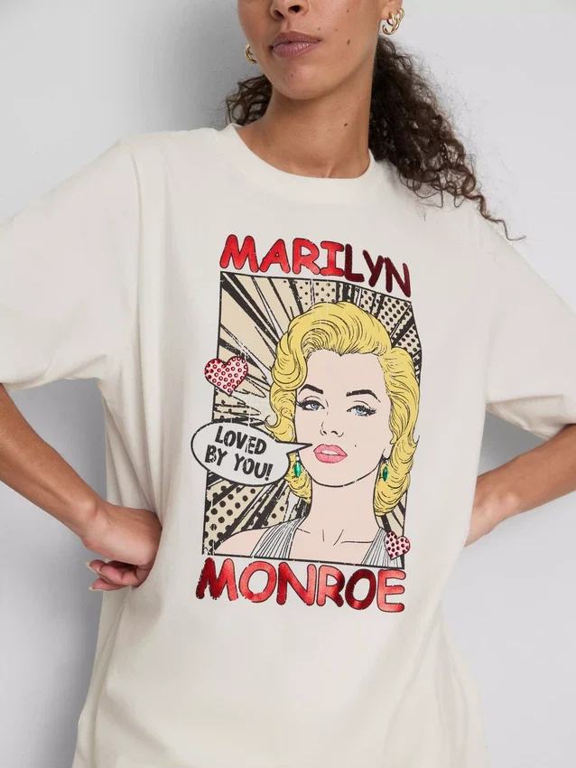 Marilyn monroe oversized cotton t-shirt