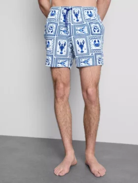 Mediterranean tile textured swimming shorts