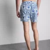 Mediterranean tile textured swimming shorts