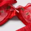 Mesh embroidered cherry underwear set
